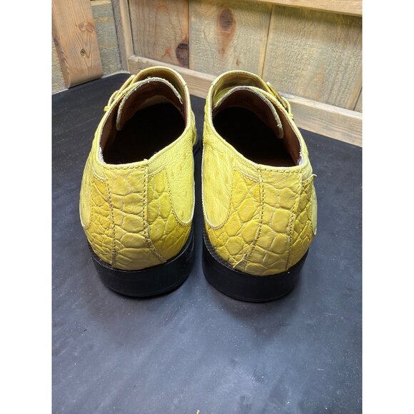 Marco Vicci Yellow Ostrich & Croc Leather Monk Strap Dress Shoes Size 8.5 main image 4